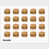 Carré Juicy Double Cheeseburger Sticker – Realistic Burg (Feuille)