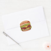 Carré Juicy Double Cheeseburger Sticker – Realistic Burg (Enveloppe)
