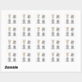 Carré Kawaii Ghost Sticker Sheet | Halloween Sticker Set (Feuille)