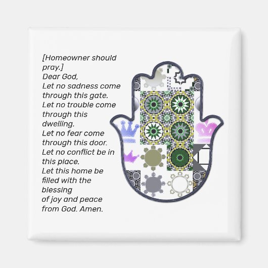 Carré Khamsa Hand Magnet 1 propriétaire (Devant)