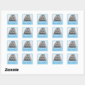 Carré Kitty - sticker bleu (Feuille)