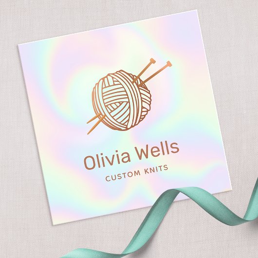Carré Knitters Tricot Crochet Carte de visite de balle