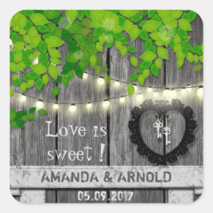 Carré L'amour est doux mignon annonce Mariage Sticker