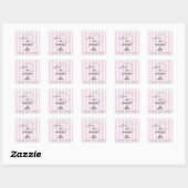Carré L'amour est doux rose bonbon Sticker (Feuille)