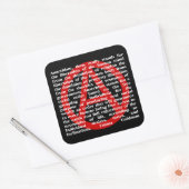 Carré L'anarchisme Est Un Sticker De Citation (Enveloppe)