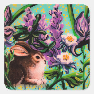 Carré Lapin en Sticker Iris
