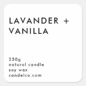 Carré Lavender Vanilla Custom Candle Label Sticker  (Devant)