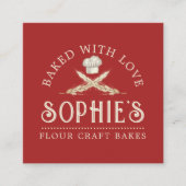 Carré Le Carte de visite rouge de l'Élégant Baker (Devant)