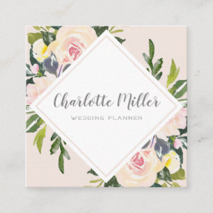 Carré Le ressort floral rougissent carte de visite