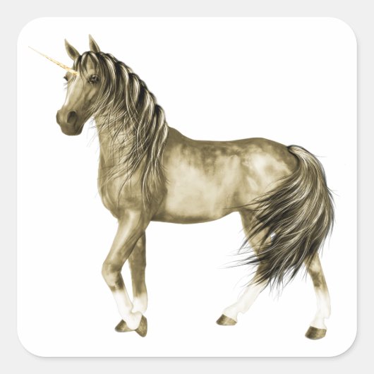 Carré le Sticker en licorne d'or (Devant)