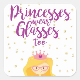 Carré Les Princesses Portent Des Lunettes À Des Sticker