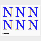 Carré LETTRE Bleue N Sticker (Feuille)