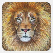 Carré Lion textile d'art. Sticker série de 20 (Devant)