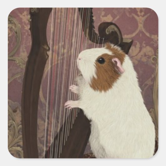 Carré Little Harpist Guinea Pig Sticker (Devant)