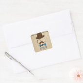 Carré Little Mister Mustache Baby shower faveurs sticker (Enveloppe)