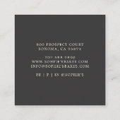 Carré Logo de classique Baker Carte de visite noir (Dos)