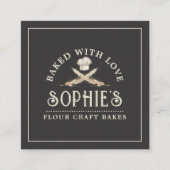 Carré Logo de classique Baker Carte de visite noir (Devant)