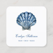 Carré Logo du coquillage bleu carte de visite (Devant)