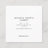 Carré logo floral pâtissier carte de visite (Dos)