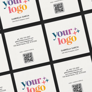 Carré Logo moderne QR Code Carte de visite de base