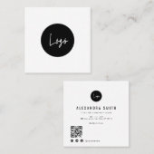 Carré Logo personnalisé simple carte de visite de code Q (Devant / Derrière)