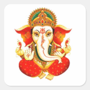 Carré Lord Ganesh Divine Elephant Face Dieu Sticker