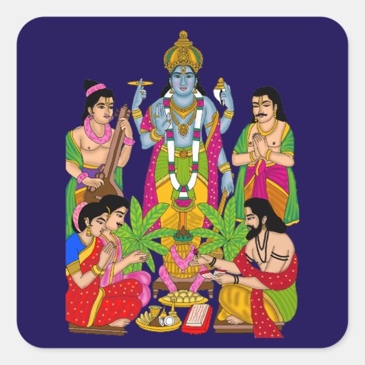 Carré Lord Satyanarayan Sticker (Devant)