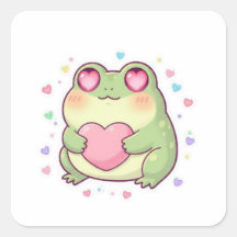 Love Frog Sticker Cute Romantic Frog Heart Kawaii 