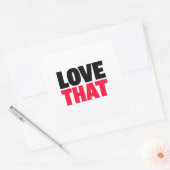 Carré Love That Trendy Quote Minimal Red Black Sticker (Enveloppe)