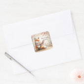 Carré Loved Beyond Measure Whimsical Fox Sticker (Enveloppe)