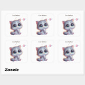 Carré Low Battery Cat Meme Sticker (Feuille)