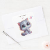 Carré Low Battery Cat Meme Sticker (Enveloppe)