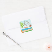 Carré Luau Anniversaire Fête Favoriser Merci Sticker (Enveloppe)