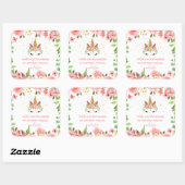 Carré lugubre licorne floral merci Sticker (Feuille)