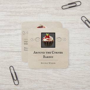 Carré Magasin de boulangerie Carte de visite beige