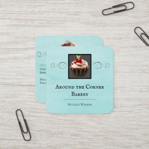 Carré Magasin de boulangerie CARTE DE VISITE TURQUOISE