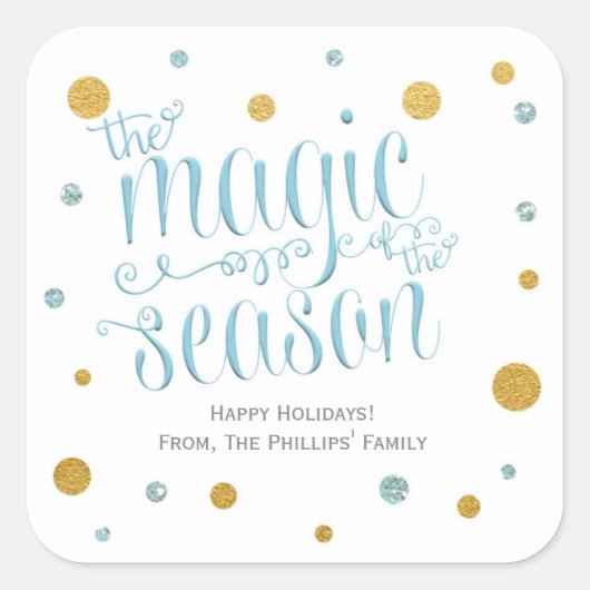 Carré Magie de la saison Sticker de Noël (Devant)