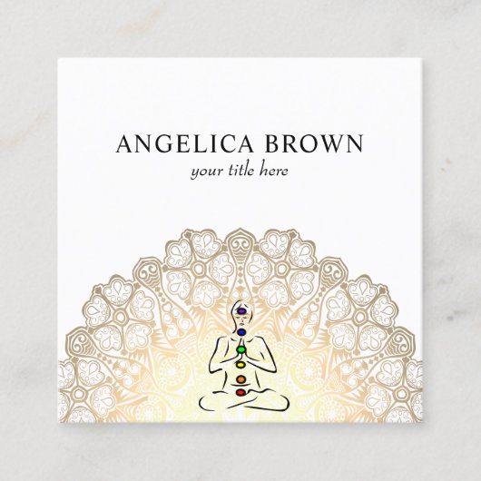 Carré Mandala - Reiki Master avec Carte de visite Chakra (Devant)