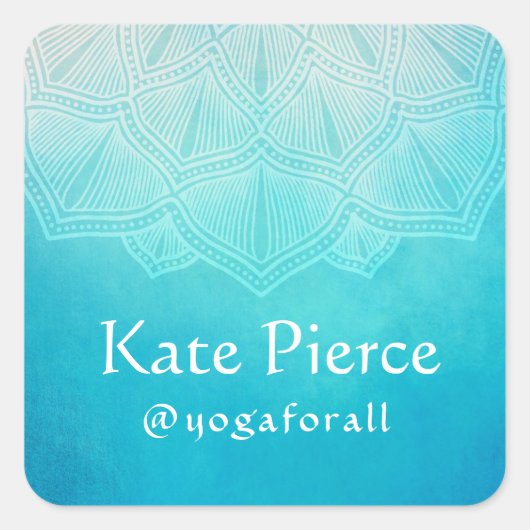 Carré Mandala turquoise | Sticker Monogramme (Devant)