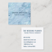 Carré Marbre bleu émeraude| Carte de visite (Devant / Derrière)