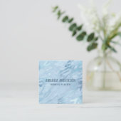 Carré Marbre bleu émeraude| Carte de visite (Debout devant)