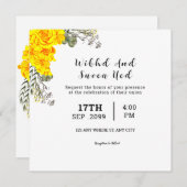 Carré mariage Carte d'invitation Gatefold (Devant / Derrière)