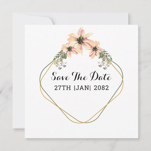 Carré mariage Gatefold Conception de la carte d'in (Dos)