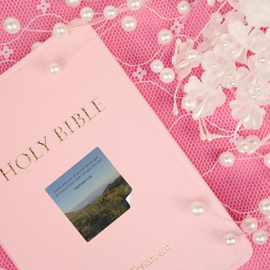 Carré Matthew 11:28 Sticker – Desert Faith Collection