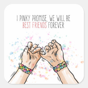 Carré Meilleurs amis Pinky Promesse Sticker Seal