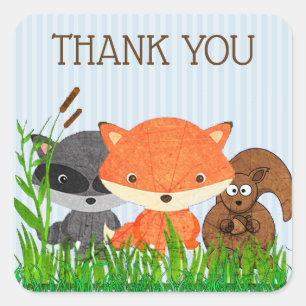 Carré Merci Animaux forestiers Sticker pour la création