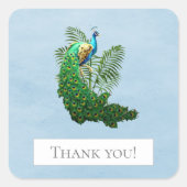 Carré Merci de Peacock | Sticker bleu (Devant)