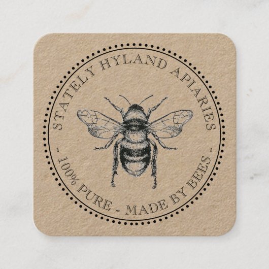 Carré Merci Nos produits Carte de visite apiculture (Devant)