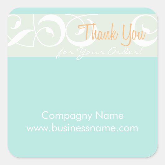 Carré Merci pour votre commande Corporate Mint Sticker (Devant)