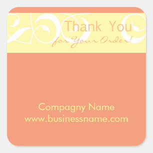 Carré Merci pour votre commande Corporate Peach Sticker